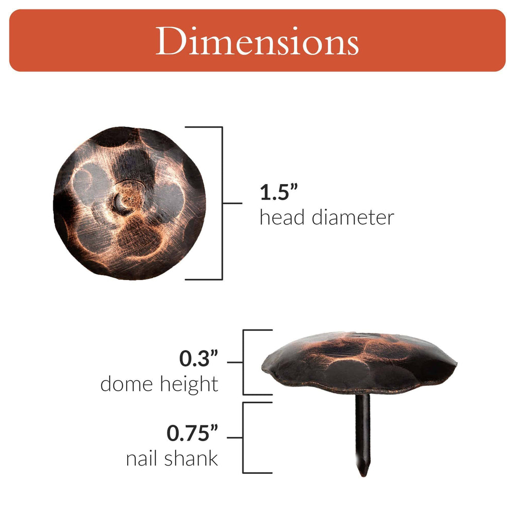 1.5x22 Round Iron Decorative Nail Clavos Rusted W768