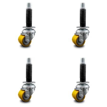 Low Profile Poly Swivel Caster with 35mm Wheel and Expanding Stem Set of 4 N58732
