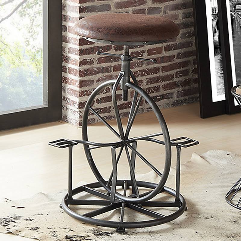 Gray Adjustable Height Swivel Bar Stool O4459