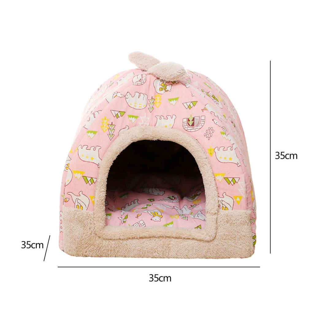 Pink Cat Tent Cave Bed with Inner Cushion L1501