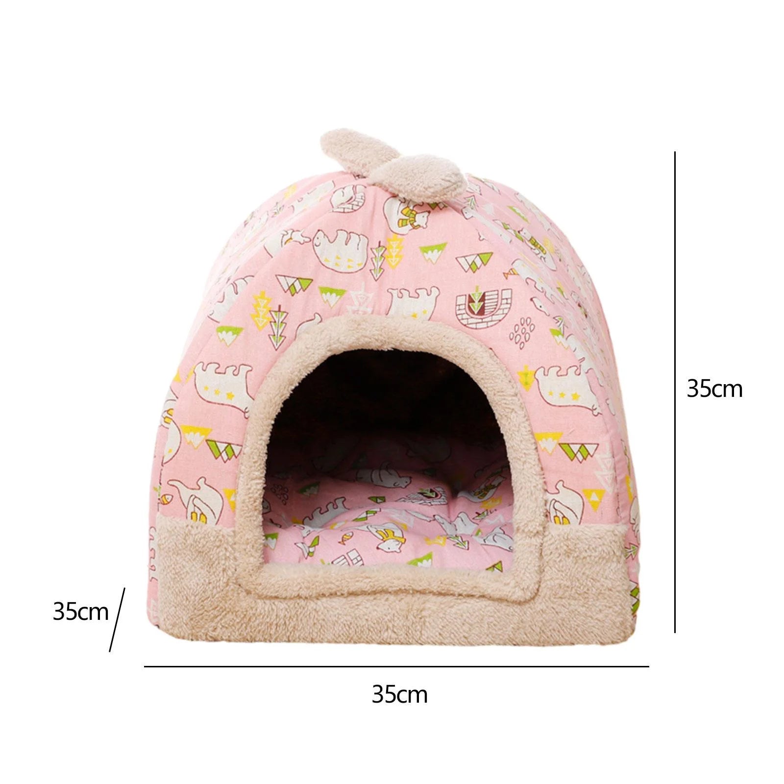 Pink Cat Tent Cave Bed with Inner Cushion L1501