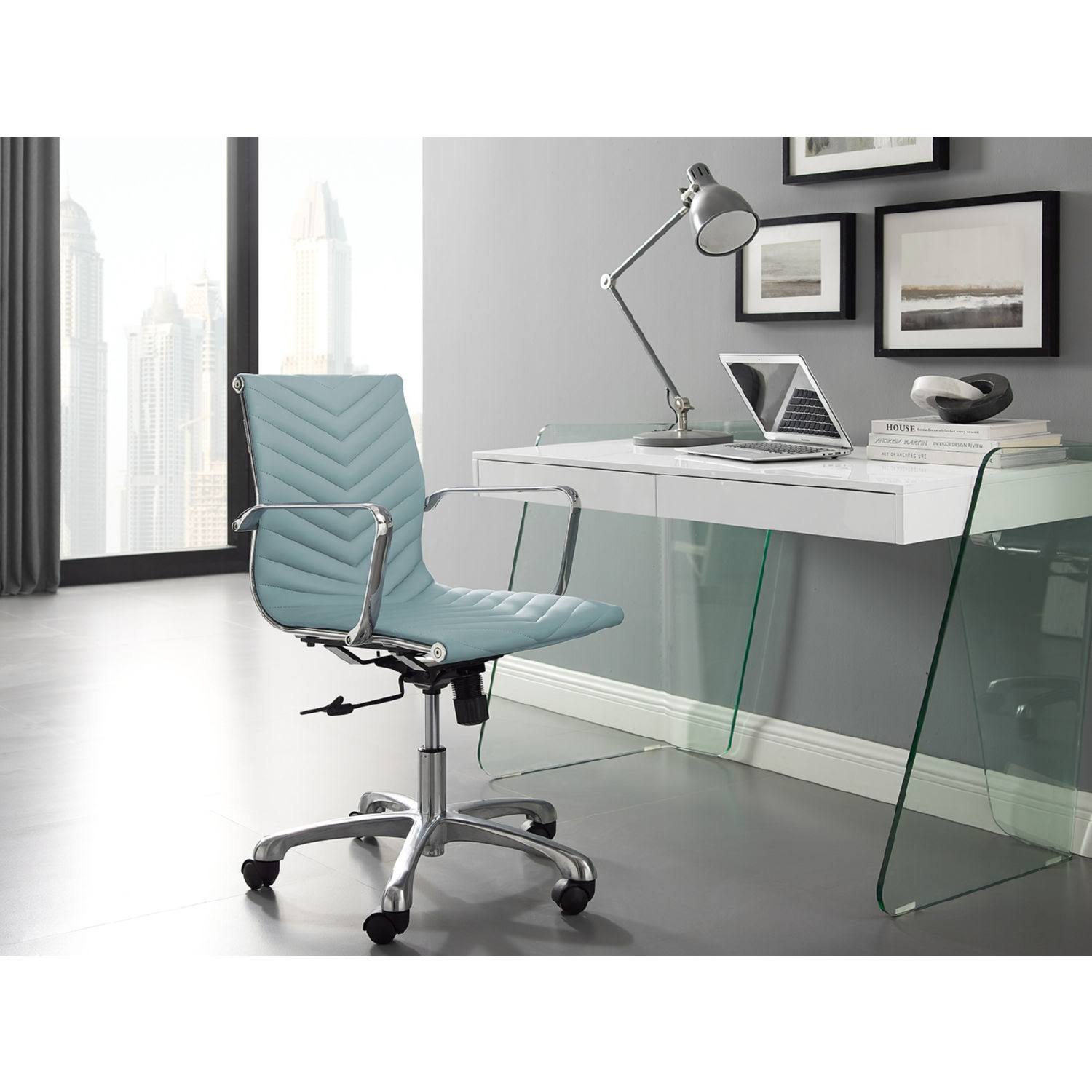 Light Blue Adjustable Office Chair N251