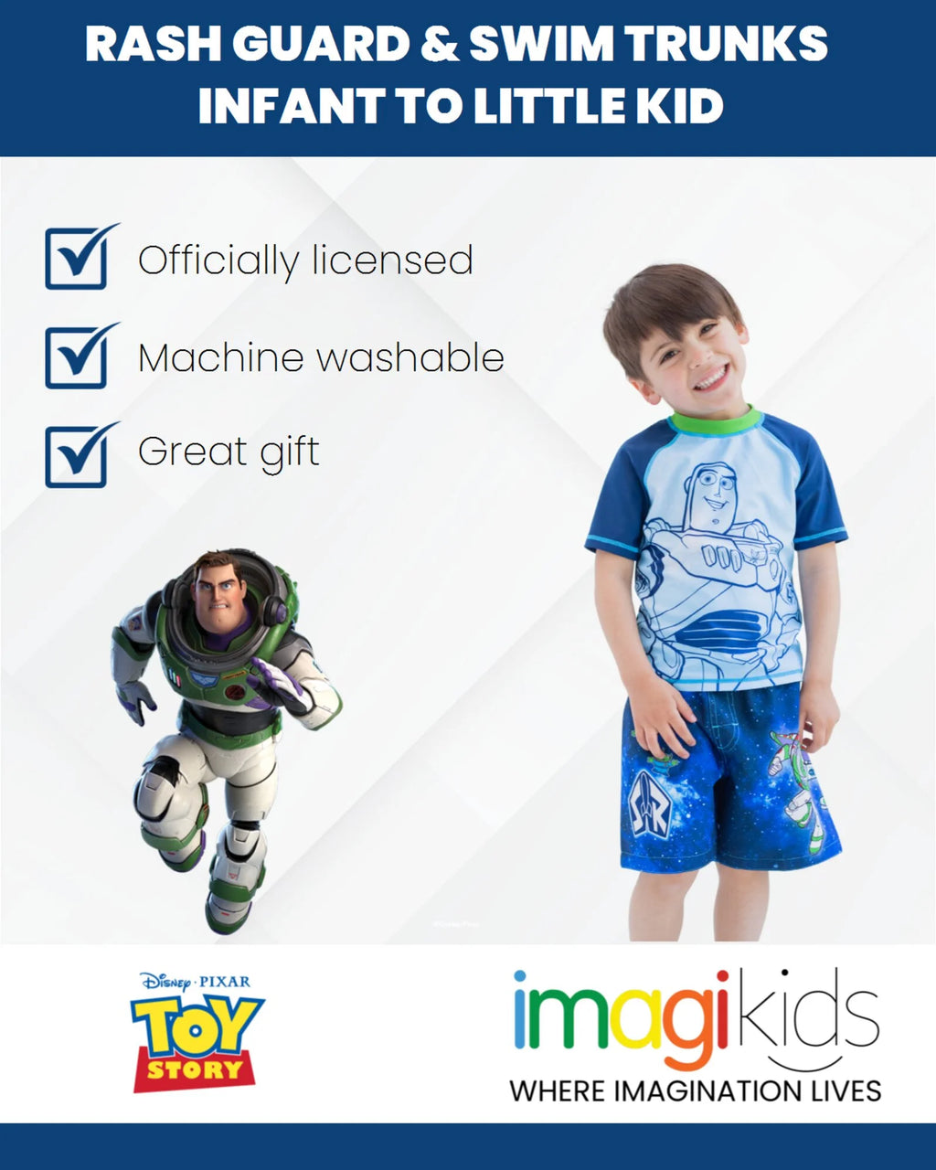 Toddler Boys Rash Guard and Swim Trunks Outfit Set X5094