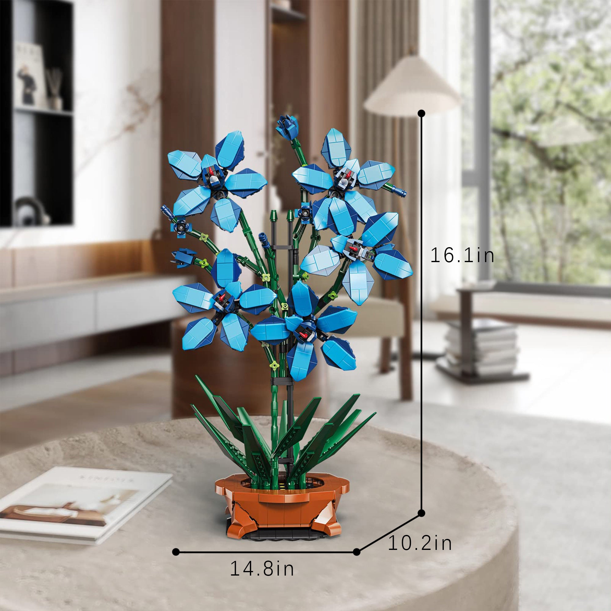 Blue Orchid Bouquet Building Block Set X462