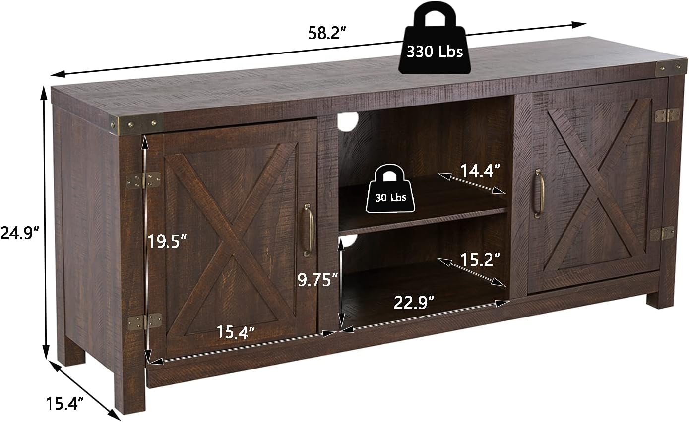 Espresso TV Stand with 3-Level Adjustable Storage Shelves Z74285
