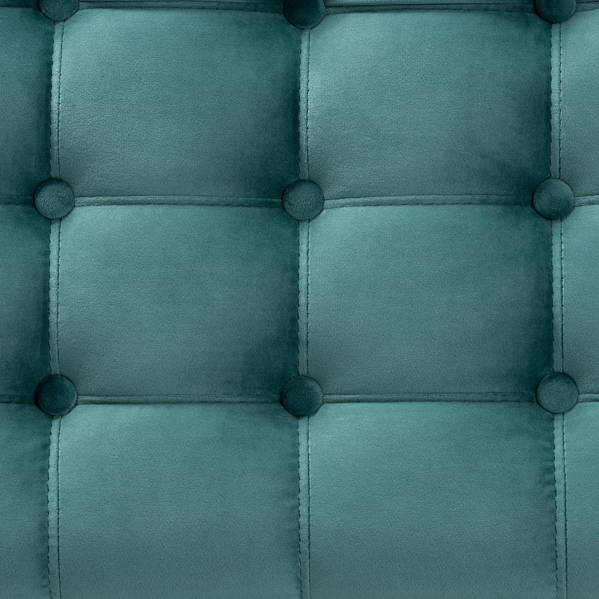 Teal Blue Velvet Button-Tufted Storage Ottoman Bench U5758