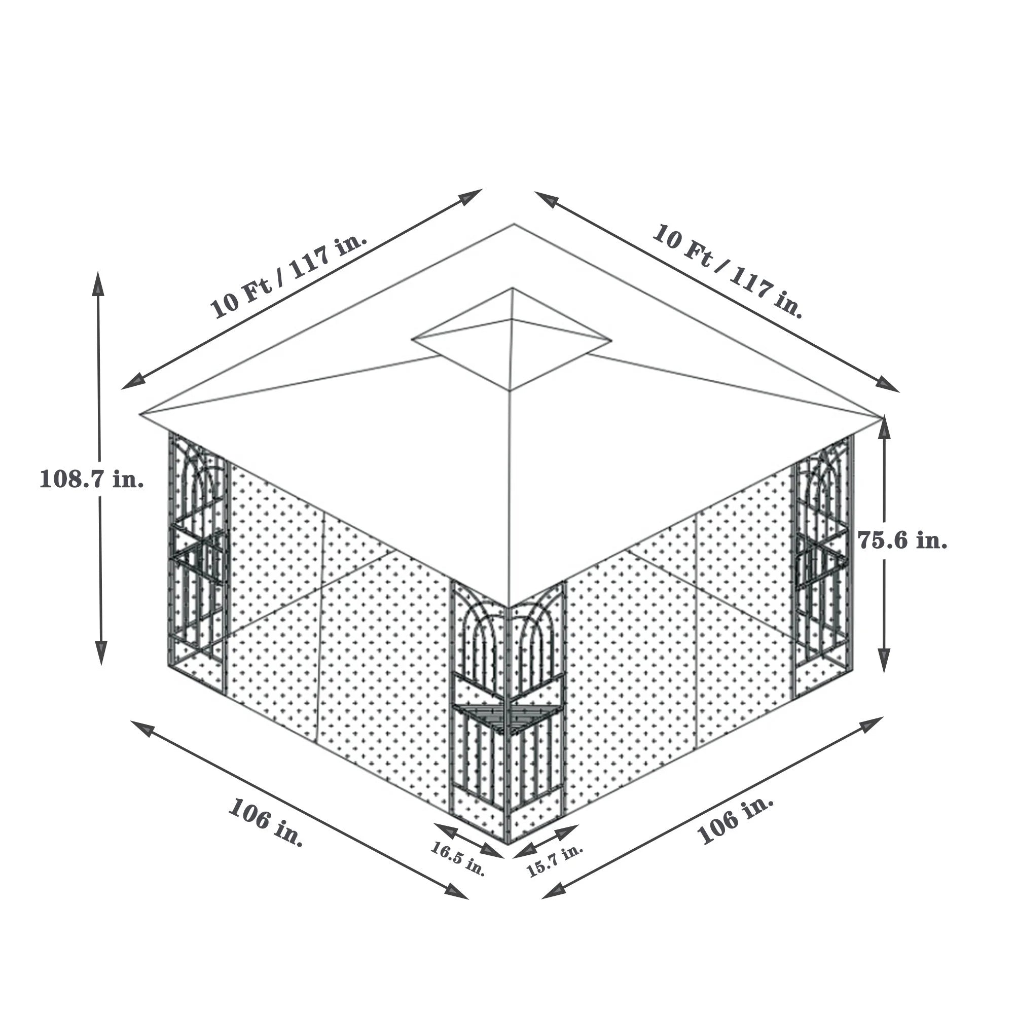 10x10Ft Canopy Tent with Mosquito Netting J9297