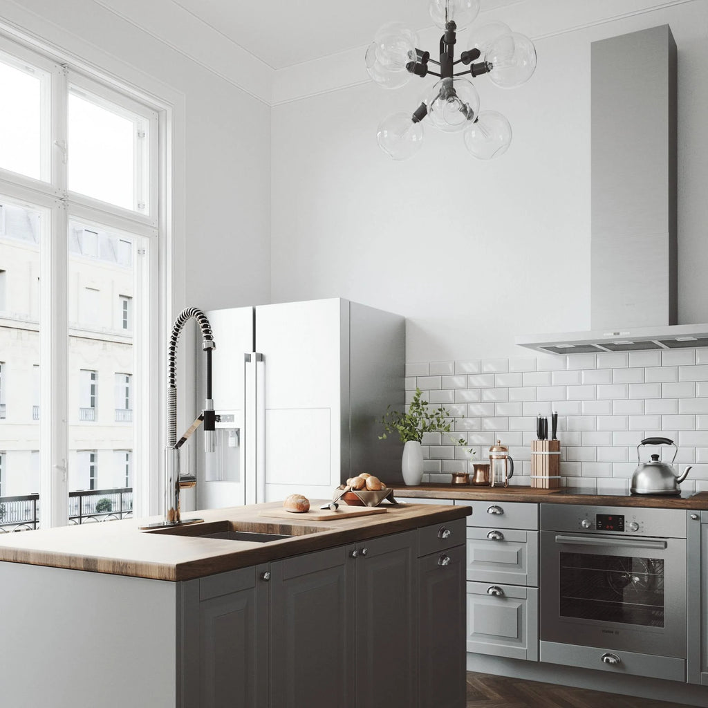Chrome Magnetic Kitchen Faucet with Deck Plate J125