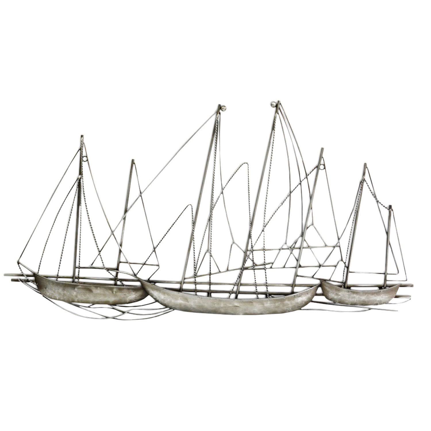 Antique Silver Sailboat Wall Decor K815