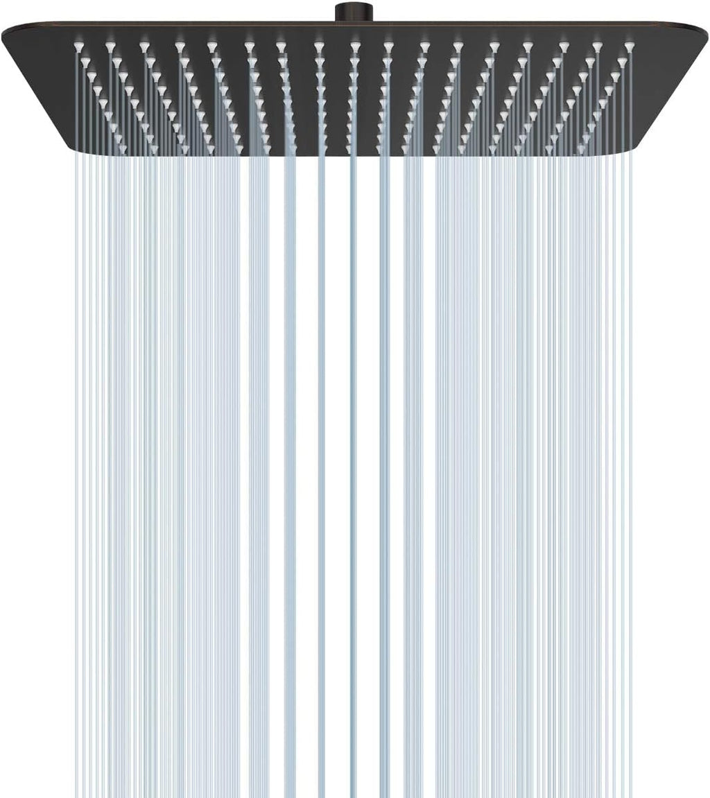16 Inch Square Stainless Steel Shower Head Polished Chrome 2.5 Gpm Pack of 2 C7346
