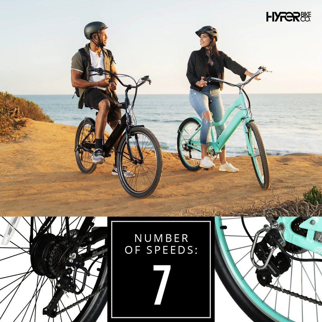Black 36V Electric Cruiser E-Bike R51909