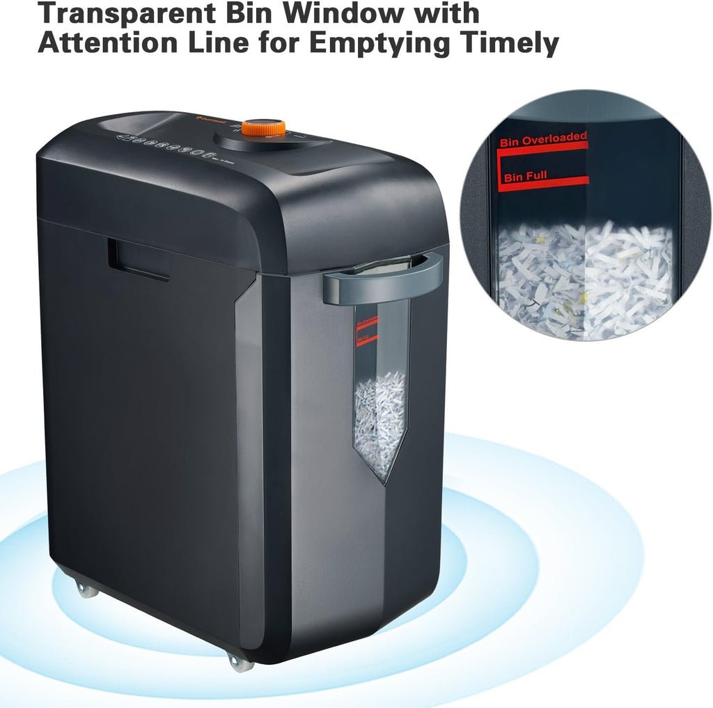 14-Sheet Cross-Cut Heavy Duty Paper and Credit Card Shredder with 5 Gallons Pullout Basket T640