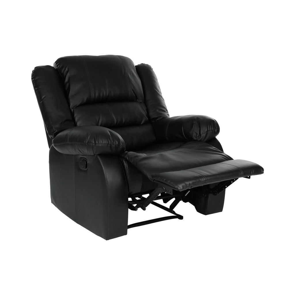 Black Faux Leather Reclining Chair F90426