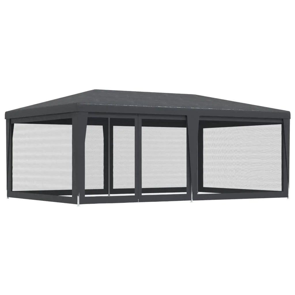 Party Tent with 6 Mesh Sidewalls Anthracite 19.7'x13.1' HDPE S545265