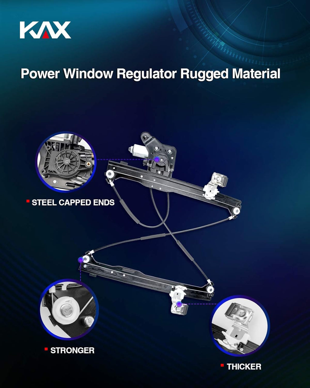 Power Window Regulator with Motor Assembly Rear Left Driver Side Pack of 2 U16371