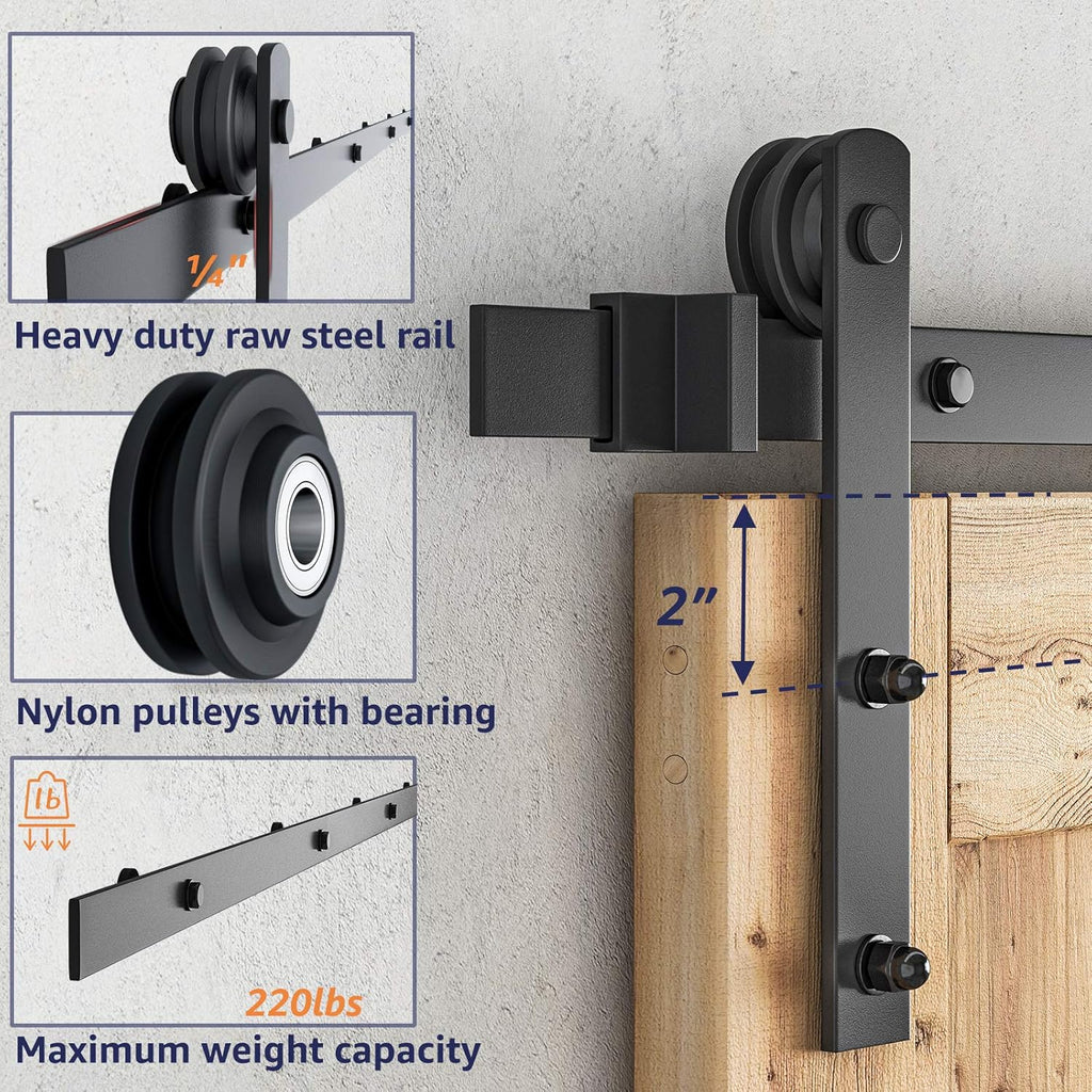 5ft Sliding Barn Door Hardware Kit Pack of 2 K46610