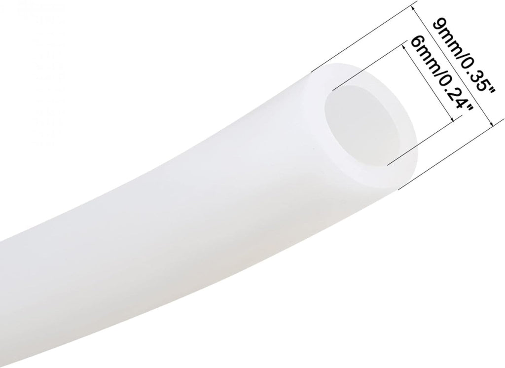 Silicone Tube 6mm ID X 9mm OD 3.3' Flexible Translucent Tubing B62670