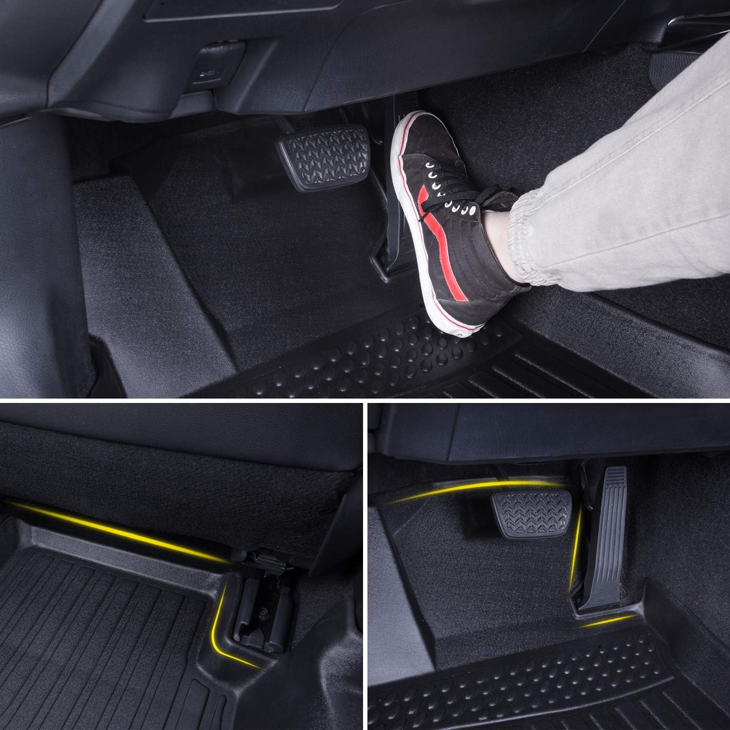 Black Floor Mats Liners for Ford Edge Front Rear Car Carpet A690759