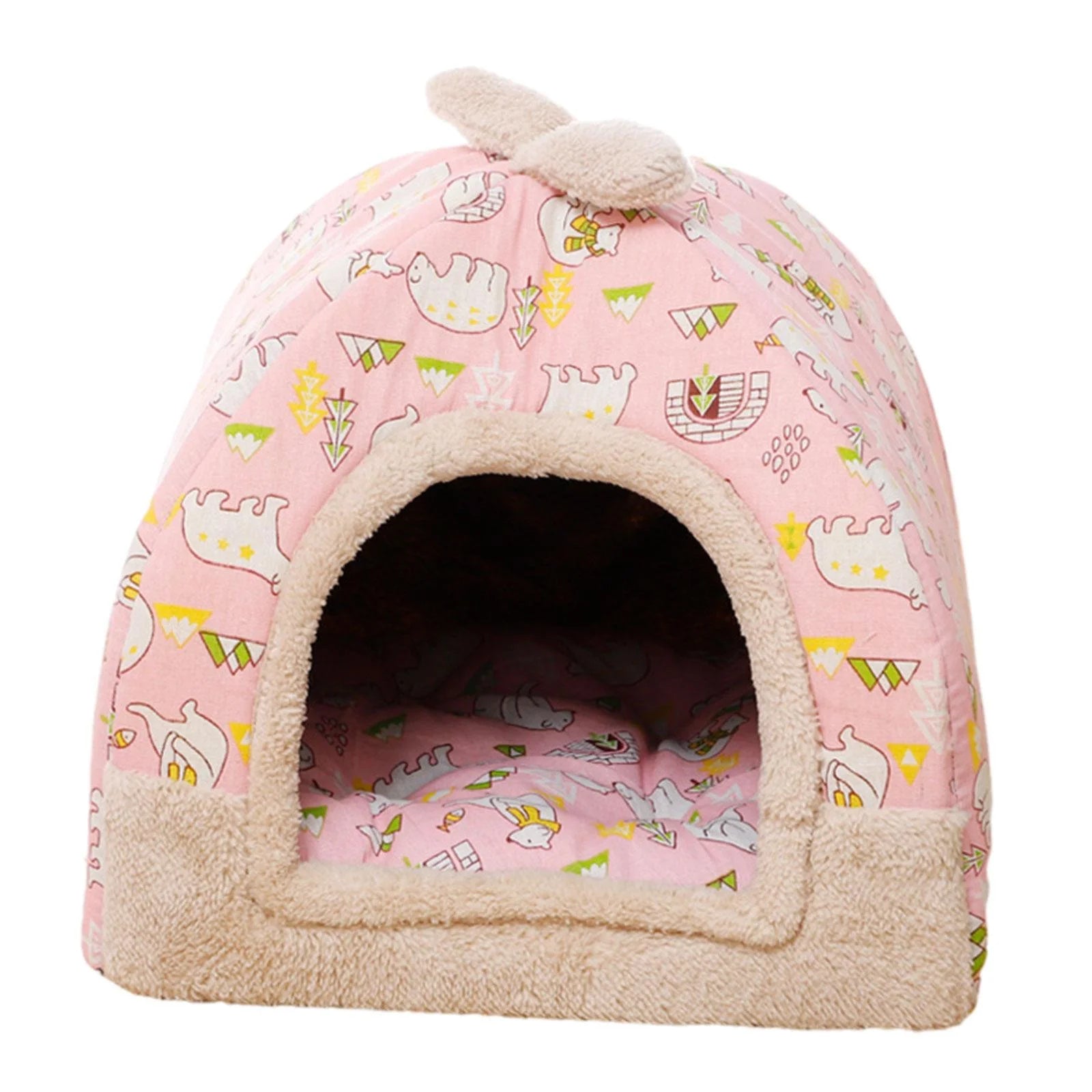 Pink Cat Tent Cave Bed with Inner Cushion L1501