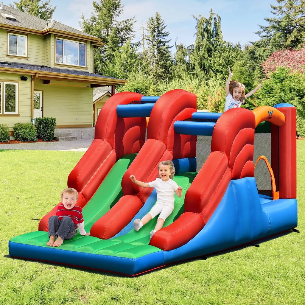 Inflatable Bounce House 3-in-1 Dual Slides Jumping Castle X8007