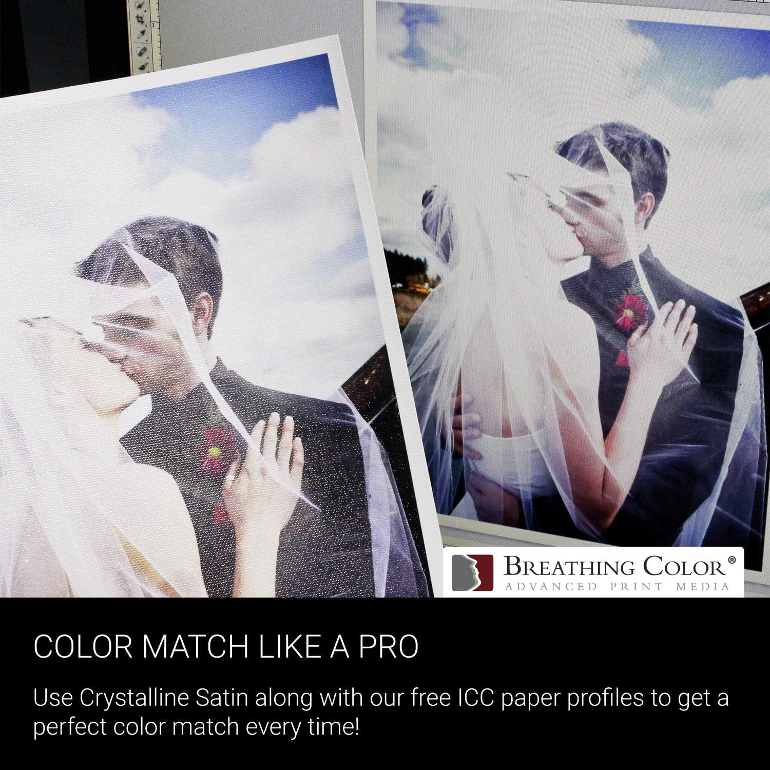 Crystalline Satin Bright White Poly-Cotton Inkjet Canvas 17in x 22in 25 Sheets J2550