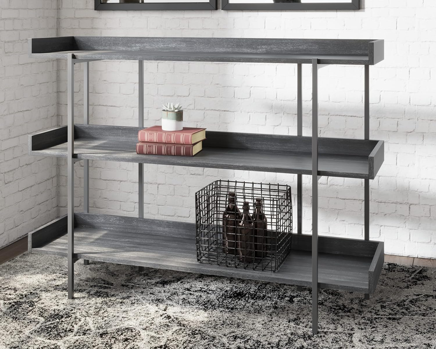 Black 3-Tier Bookcase S142