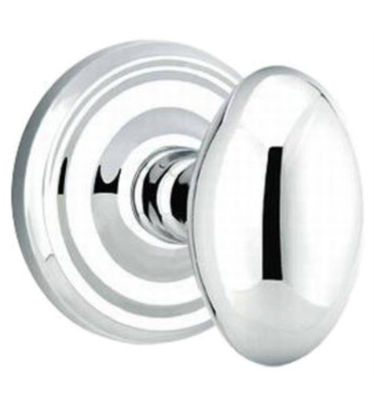 Ebony Knob Passage with Regular Rose Bright Chrome Finish W613