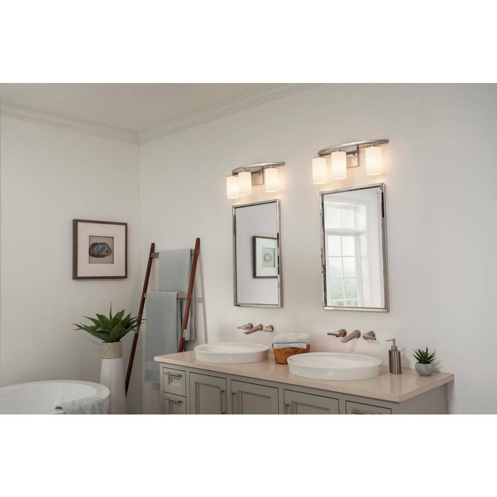 3-Light Brushed Nickel Bath Light E8504